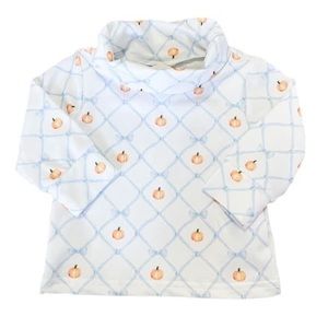 NWT🎃Cypress Row Pumpkins Blue Bows Turtleneck 9 Month